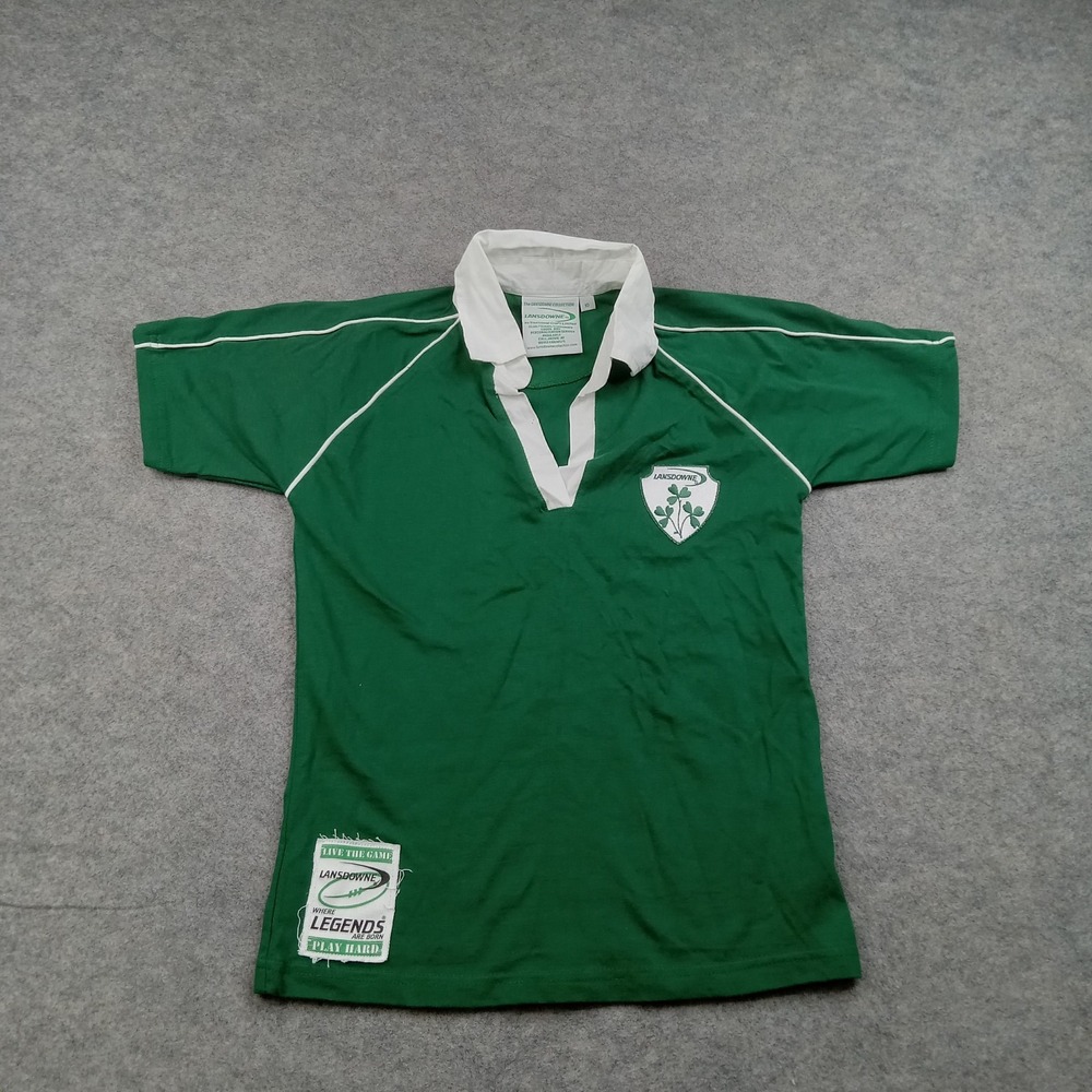 Lansdowne Rugby Polo Shirt Youth 10 Green Ireland‎ Legends Jersey S/S Top